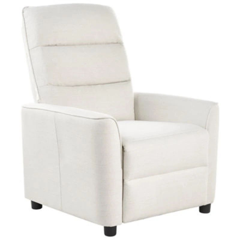 Image of Beliani Recliner Chair Sande With Footrest Fabric Off-White