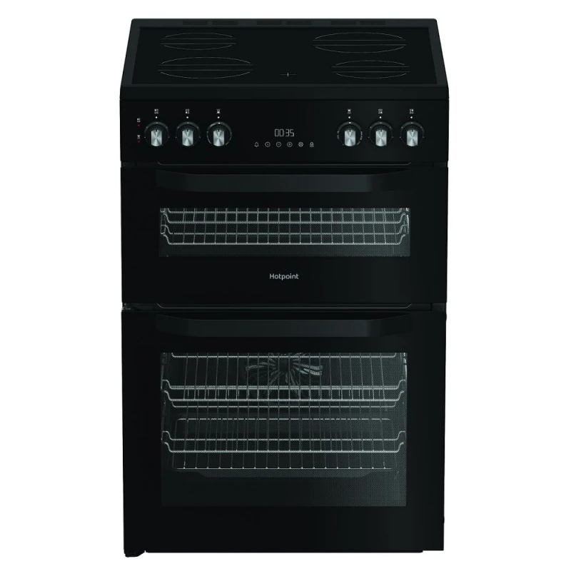 Image of Hotpoint HDE6VDC2B1 60cm Freestanding Electric Ceramic Cooker - BLACK HDE6VDC2B1