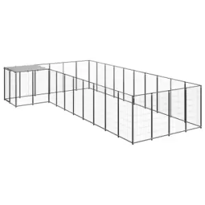 Image of Vidaxl Dog Kennel Black 13.31 M Steel