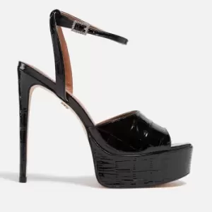 Image of Kurt Geiger London Pierra Patent Leather Platform Sandals - UK 5
