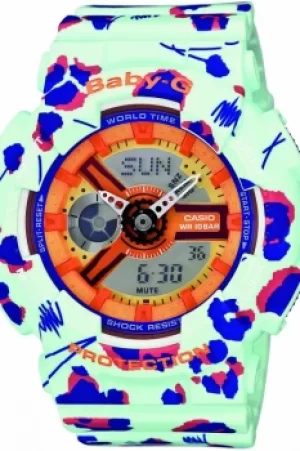Image of Ladies Casio Baby-G Flowers Alarm Chronograph Watch BA-110FL-3AER