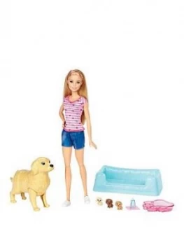 Image of Barbie Newborn Pups Doll And Pets