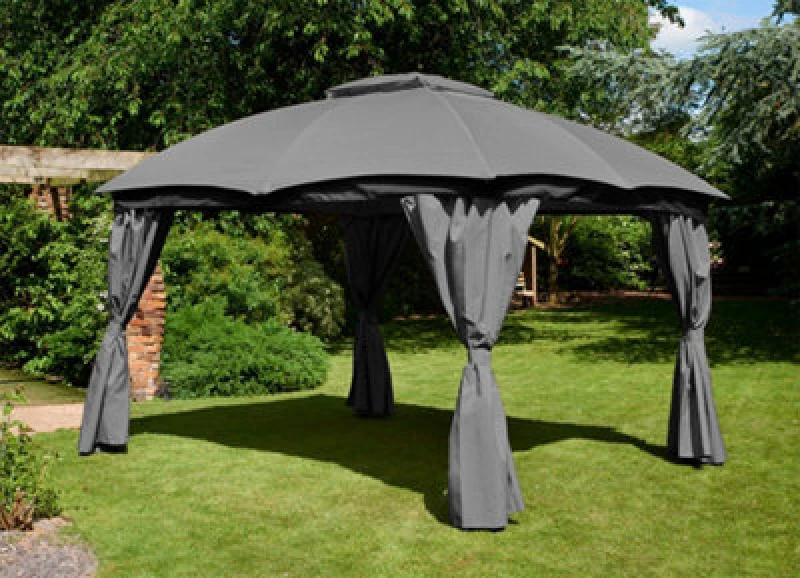 Image of Rio Gazebo - L365 x W300 x H260cm - Grey GlenRioGazebo3x3.65mGREYGL2015