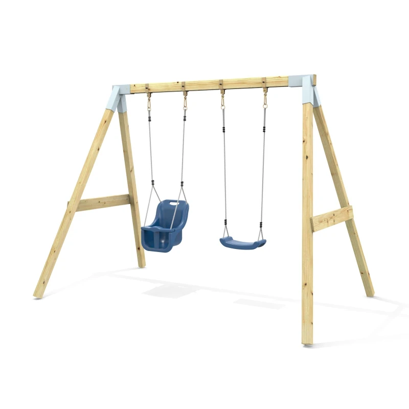 Image of OutdoorToys Premium Double Swing - Standard & Baby Navy Blue Blue Unisex