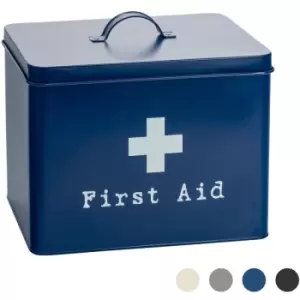 Image of Harbour Housewares - Vintage Metal First Aid Box - 29cm - Navy