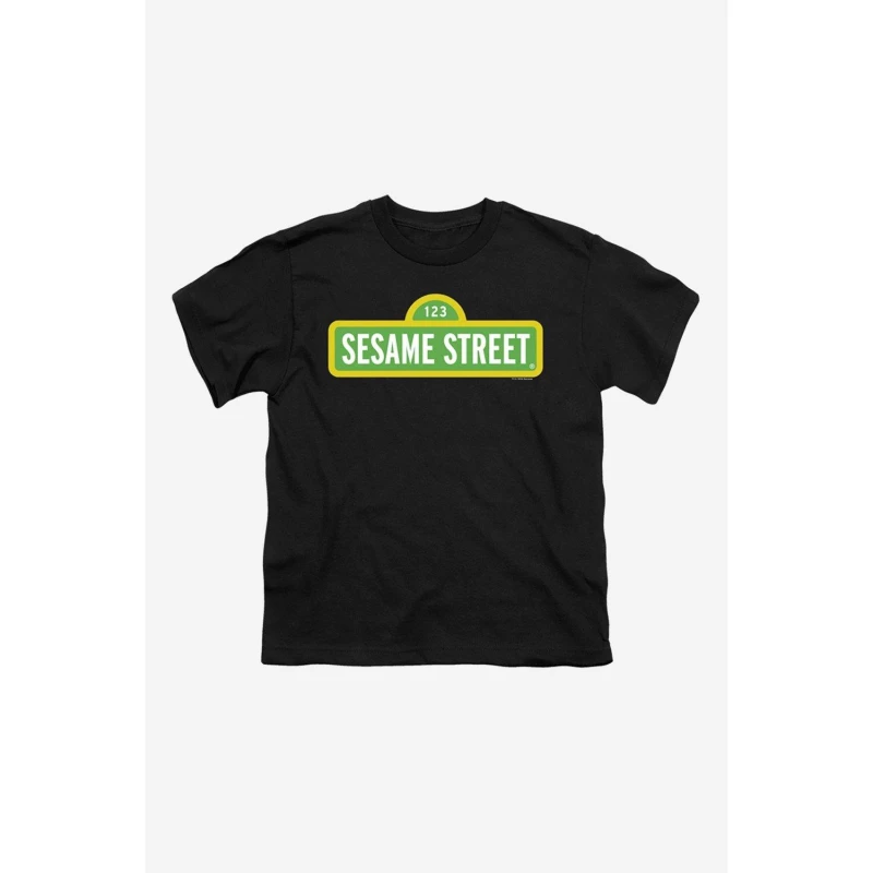 Image of Sesame Street Unisex Kids Regular Fit T-Shirt Black unisex 7-8 (S)