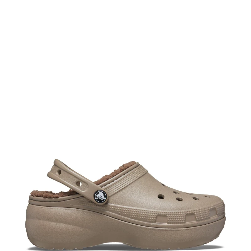 Image of Crocs Classic Platform Lined Clog - Beige Beige 4