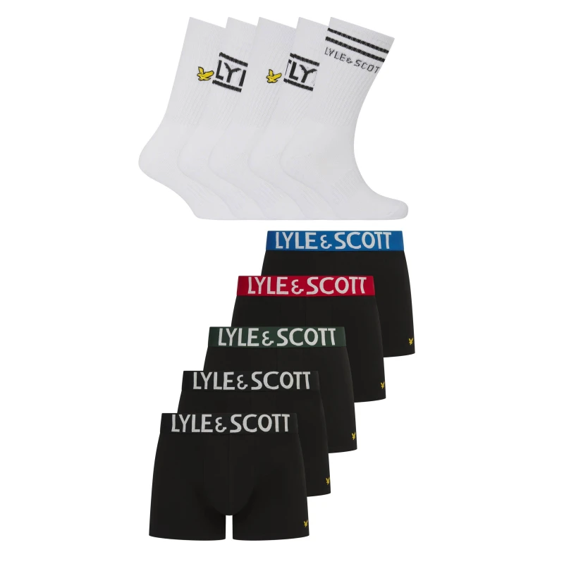 Image of Lyle and Scott Lyle 10 Pack Underwear and Sock Gift Box Sock Gift Sets Small Multi 80193903350