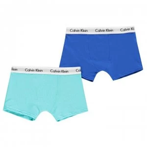 Image of Calvin Klein 2 Pack Trunks - Royal/Aqua