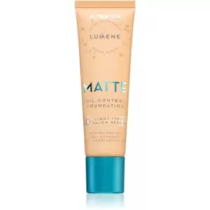 Image of Lumene Matte Oil-Control Foundation Liquid Foundation for Oily and Combination Skin Shade 0 Light Ivory