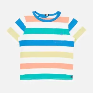 Image of Joules Kids Short Sleeve Laundered Stripe T-Shirt - Whtmultstp - 8 Years