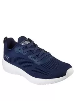 Image of Skechers Squad Knit Memory Foam Lace Up Trainer, Navy, Size 12, Men