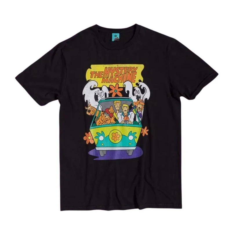Image of Scooby Doo Mens The Mystery Machine T-Shirt in Black Size: XL Black Male XL