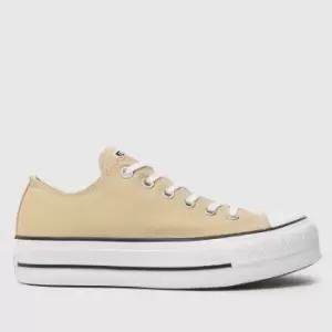 Image of Converse All Star Ox Lift Trainers In Beige