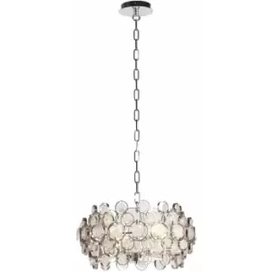 Image of Loops - Ceiling Pendant Light Bright Nickel Plate & Clear Glass 4 x 40W E14