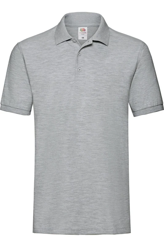 Image of Fruit Of The Loom Premium Heathered Polo Shirt Grey male