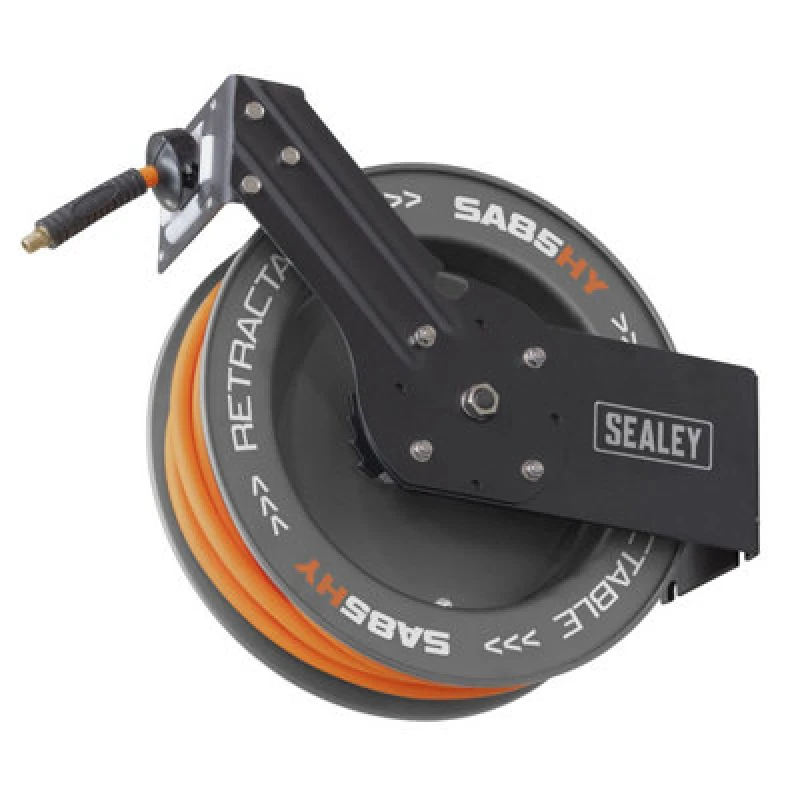Image of Sealey High Visibility Hybrid Air Hose and Smooth Retraction Steel Reel SA85HY Diameter: 10mm