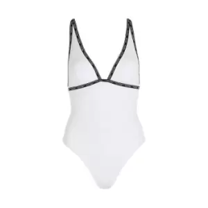 Image of Calvin Klein Plunge One Piece - White