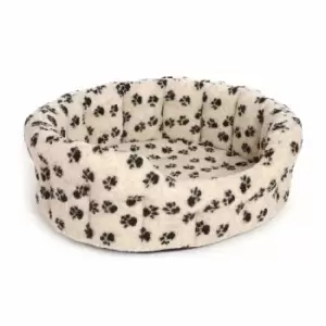 Image of P&L Premium Oval Fleece Medium Softee Bed - Beige