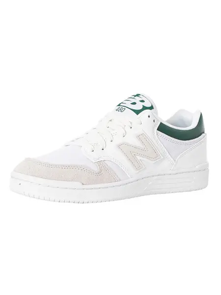 Image of New Balance 480 Leather Trainers White/Grey 6 UK
