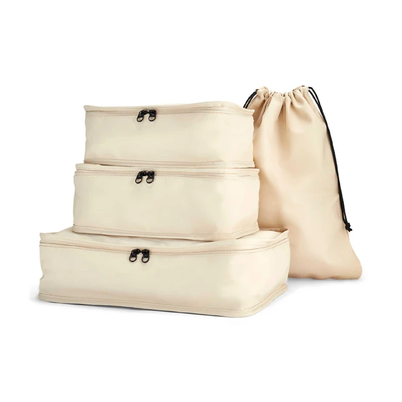 Image of Rock Rock Packing Cubes Set of 4 Hard Suitcases 4pc Set Beige 42912704000