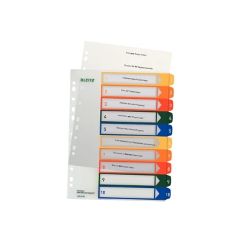 Image of Printable Dividers, 1 to 10, A4+, Multicolour - Outer Carton of 10