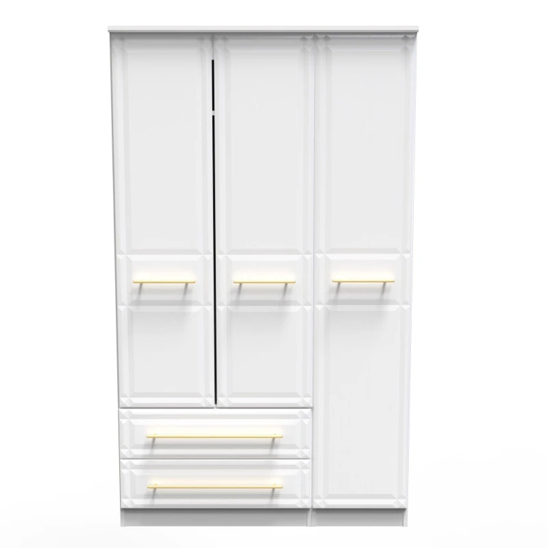 Image of Norfolk Triple Wardrobe In White Ash (Ready Assembled)
