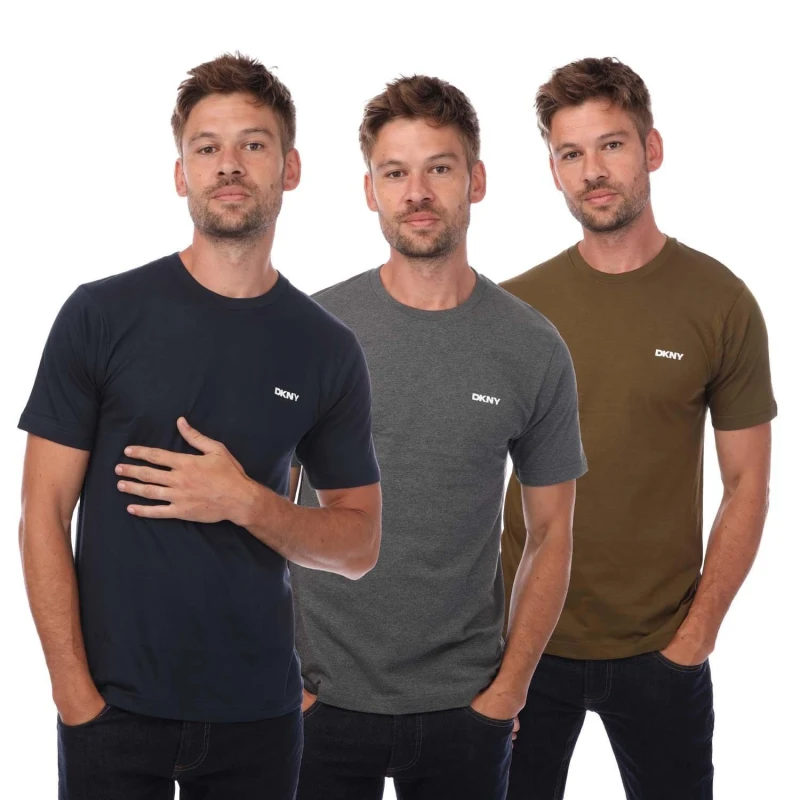 Image of DKNY Giants 3 Pack Lounge T-Shirts Olive male S