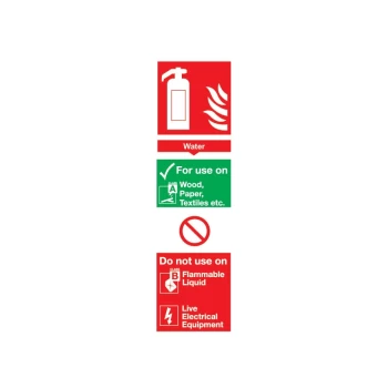 Image of Water Fire Extinguisher Rigid PVC Sign - 100 X 300MM
