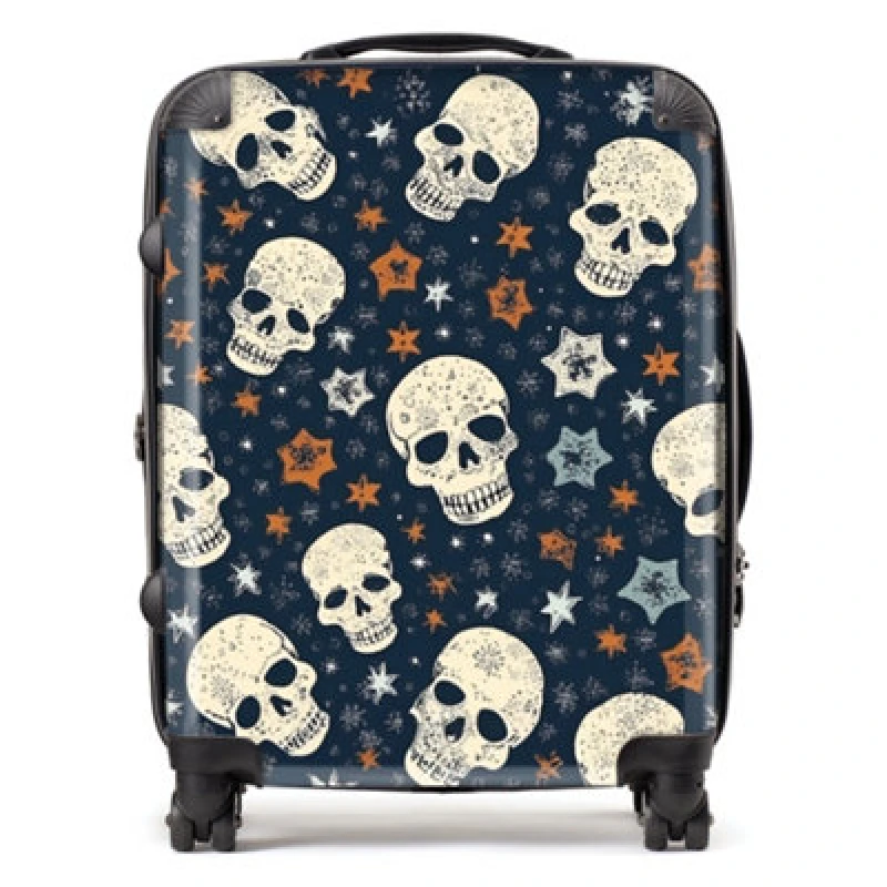 Image of Warren Reed Designer Skulls And Stars Suitcase - Large