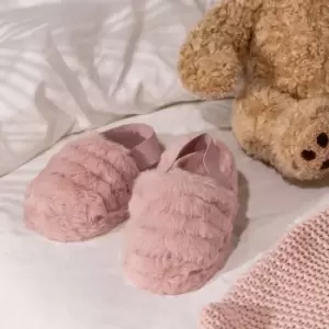 Image of totes Pink Faux Fur Kid's Slingback Slippers Pink