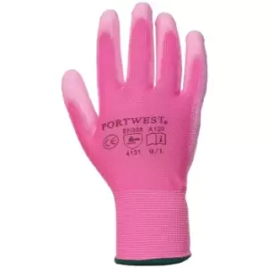 Image of Portwest PU Palm Coated Gloves (A120) / Workwear (M) (Pink) - Pink
