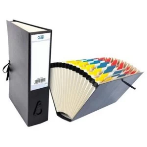 Image of Elba Foolscap Reinforced Expanding File 16-Sections Tie-laces Closure Black Single