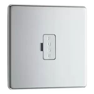 Image of BG Nexus Flatplate Screwless Polished Chrome 13A 2-Pole Unswitched Fused Spur - FPC54
