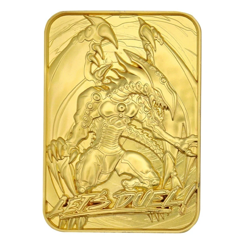 Image of Yu-Gi-Oh! Limited Edition 24k Gold Plated Gandra the Dragon of Destruction Metal Card Metallic Gold unisex