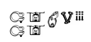 Image of VEGAZ Mounting Kit, exhaust system VA-166 VW,AUDI,SKODA,Golf IV Schragheck (1J1),Golf IV Variant (1J5),Bora Limousine (1J2),Bora Variant (1J6)