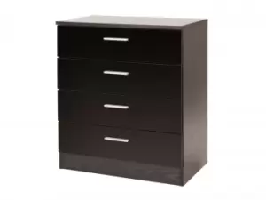 Image of GFW Ottawa Black High Gloss 4 Drawer Chest of Drawers Flat Packed