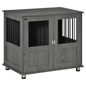 Image of Pawhut Furniture Style Pet Kennel For Small and Medium Dogs - Grey