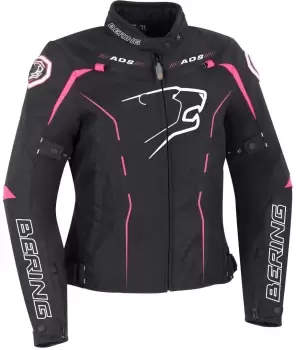 Image of Bering Kaloway Ladies Motorcycle Textile Jacket, black-pink, Size M for Women, black-pink, Size M for Women