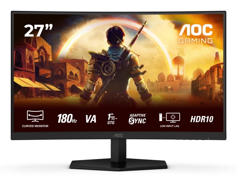 Image of AOC C27G42E Full HD 27" Curved VA WLED Gaming Monitor - Black & Red, Black,Red 4038986182638