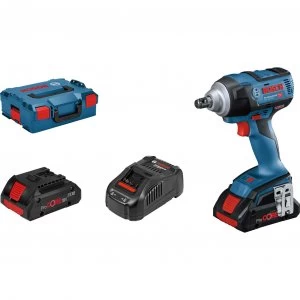Image of Bosch GDS 18V 300 Cordless Brushless 1/2" Drive Impact Wrench 2 x 4ah Li-ion Charger Case