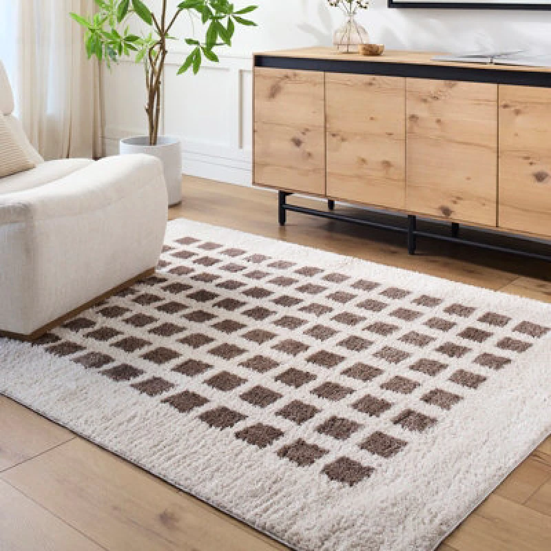 Image of Livabliss Machine Washable Modern Shaggy Dark Brown Laurine Area Rug 140 X 200 Cm - Easy Care, Non Shedding, Ideal For Living Room & Bedroom