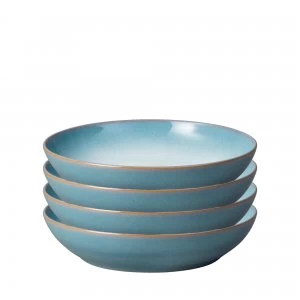 Image of Azure Haze Set of 4 Coupe Pasta Bowls