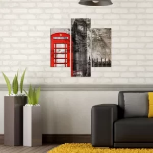 Image of 3MDF-095 Multicolor Decorative MDF Painting (3 Pieces)