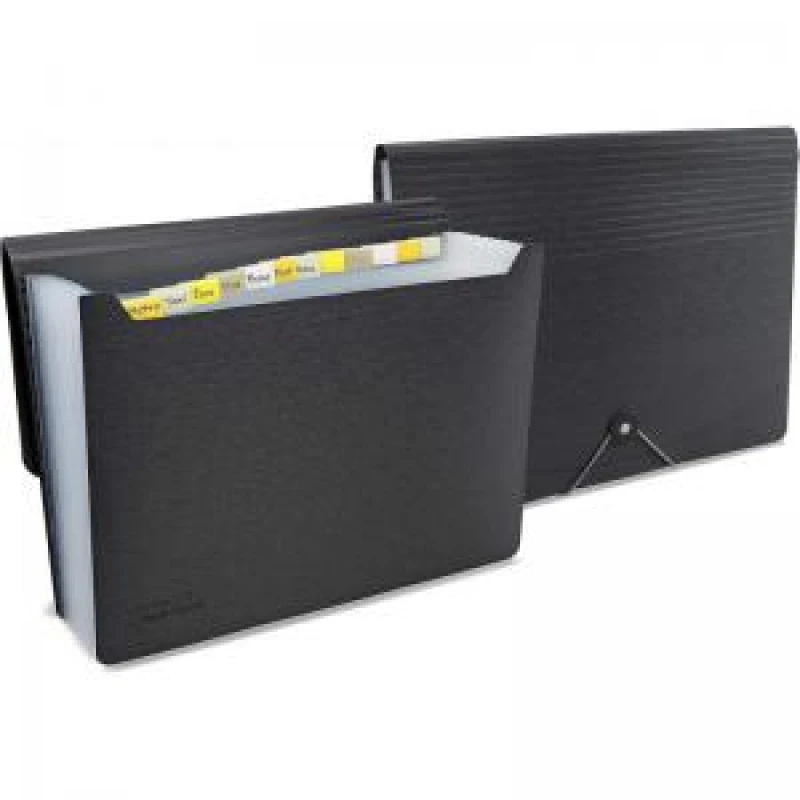 Image of Rapesco Germ-Savvy Antibacterial 13 Part A4 Expanding File - Black - PK1 - 1638