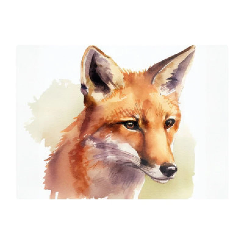 Image of Warren Reed Designer Fox Watercolour Glass Chopping Board