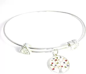 Image of Harlequin Tree of Life Silver Plated Bangle