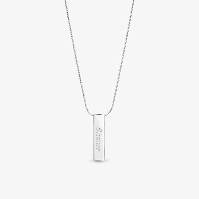 Image of Simply Silver Sterling Silver 925 Polished Bar Pendant Pendant Necklaces One Size Silver 73413711000
