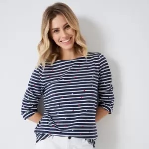 Image of Crew Clothing Womens Essential Breton Navy/White/Heart 18