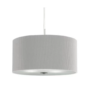 Image of 3 Light Ceiling Pendant Chrome, Grey with Glass Diffuser And Shade, E27